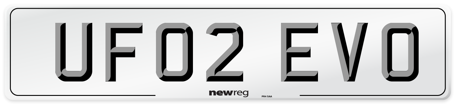 UF02 EVO Number Plate from New Reg